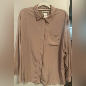 Christie and Jill women’s size 18 button down blouse vintage preowned beige